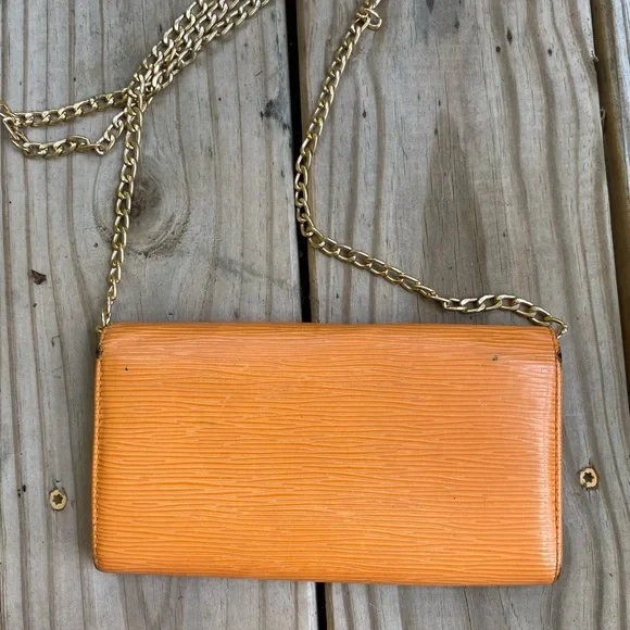 Louis Vuitton Sarah Epi leather long wallet mini crossbody orange gold - Picture 4 of 11